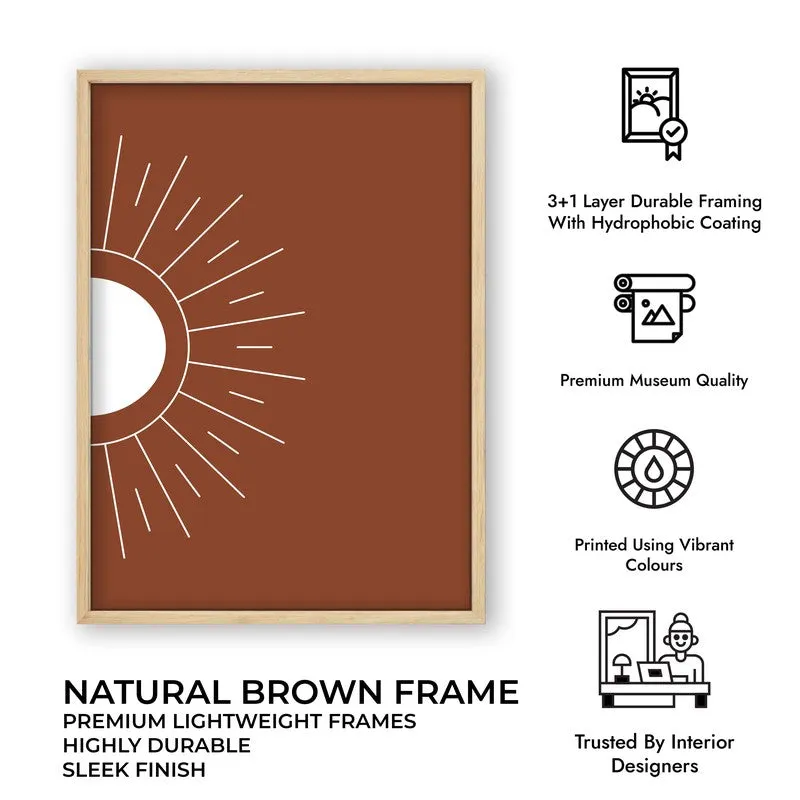 Primal Glow Canvas Wall Painting With Brown Frame media 10