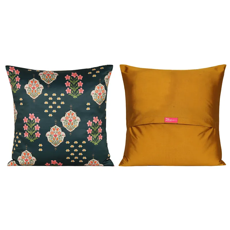 India Circus Floral Frolic Printed Velvet Cushion Cover - Set Of Five media 3