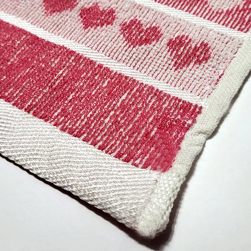 Love Lace Cotton Hand Towel (Pink & Brown) - Set Of Two media 4
