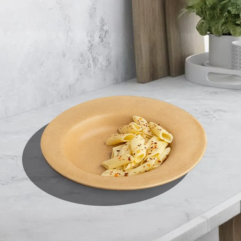 Wood Grove Ceramic Pasta Plate (Brown) - Set Of Two media 3