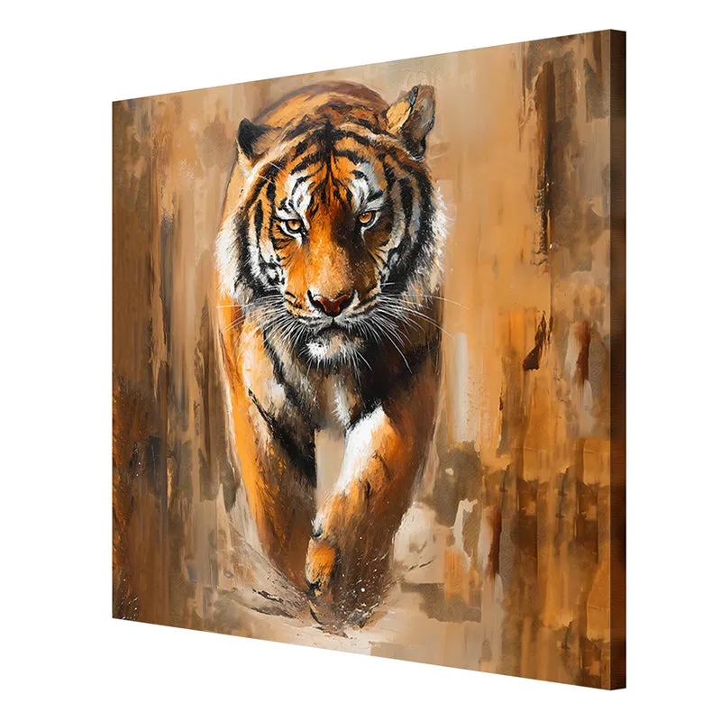 Ferocious Tiger Poly Canvas Wall Painting media 6
