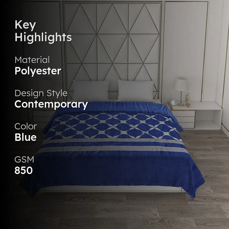 Monte Carlo Azure Dreamscape Reversible Blanket - 850 GSM media 2