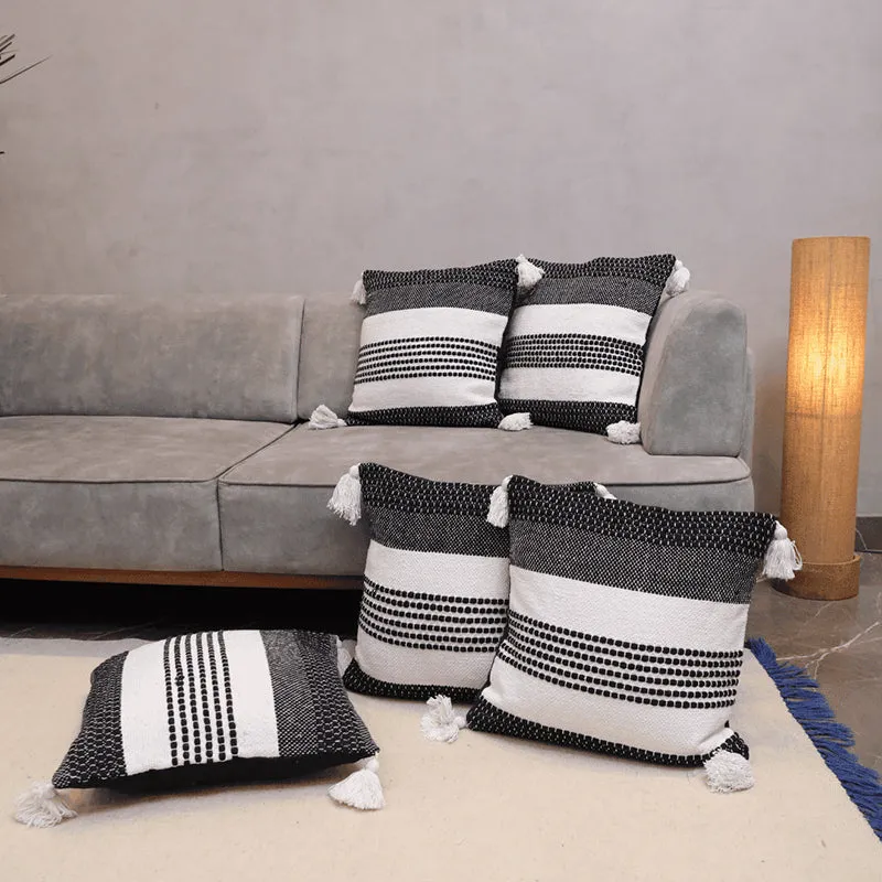 Tuft & Tumble Tufted Cushion Cover (Black & White) - Set Of Five media 1