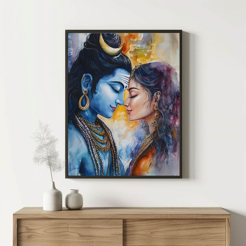 Yogamaya Lakshmi Spiritual Archival Paper Wall Painting With Frame - Black - Small