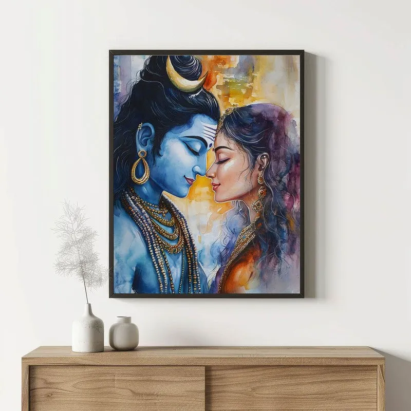 Yogamaya Lakshmi Spiritual Archival Paper Wall Painting With Frame - Black media 1