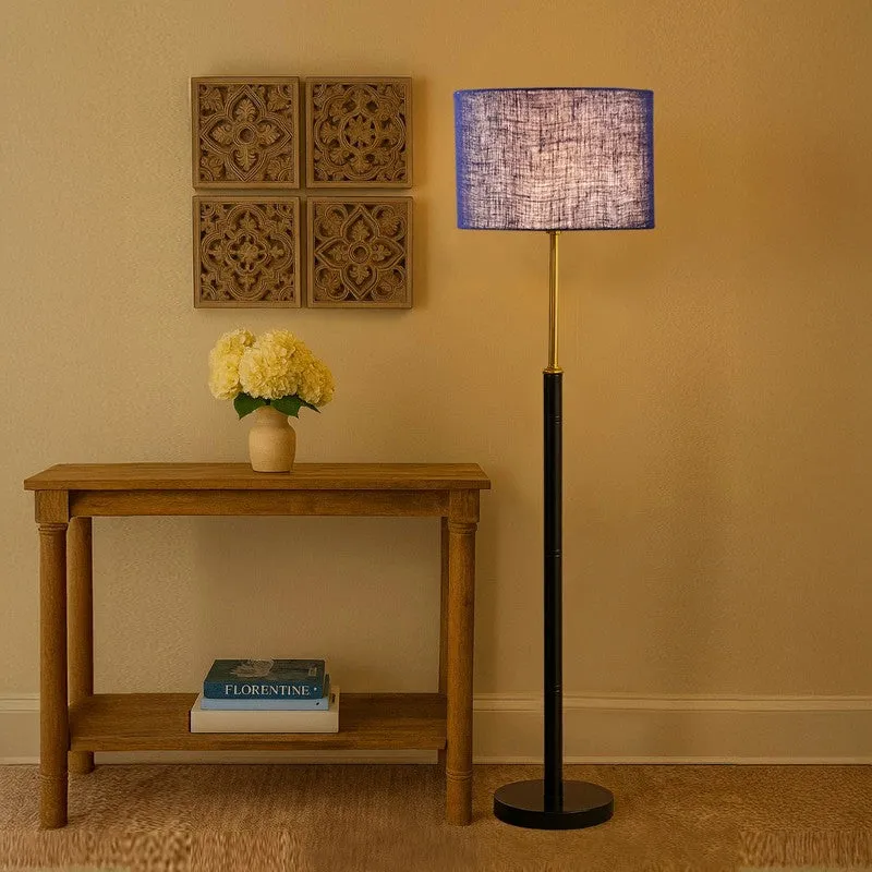 Horizon Curve Wooden Floor Lamp - Blue media 1