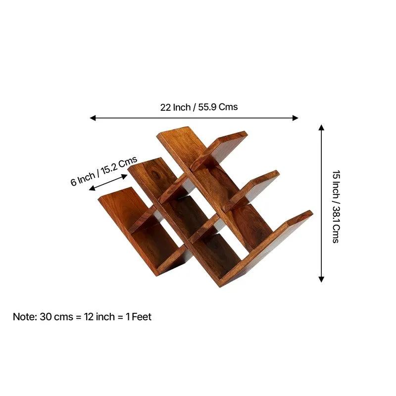 Xverox Sheesham Wooden Wine Rack - Brown media 10