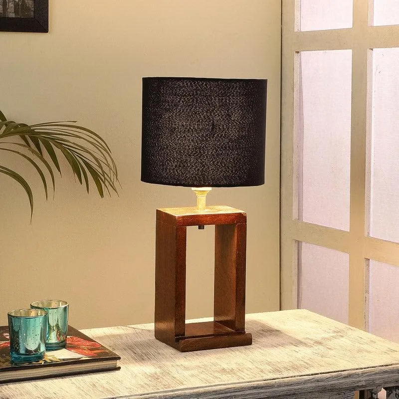 Blace Recto Fabric Table Lamp - Black,Brown media 1