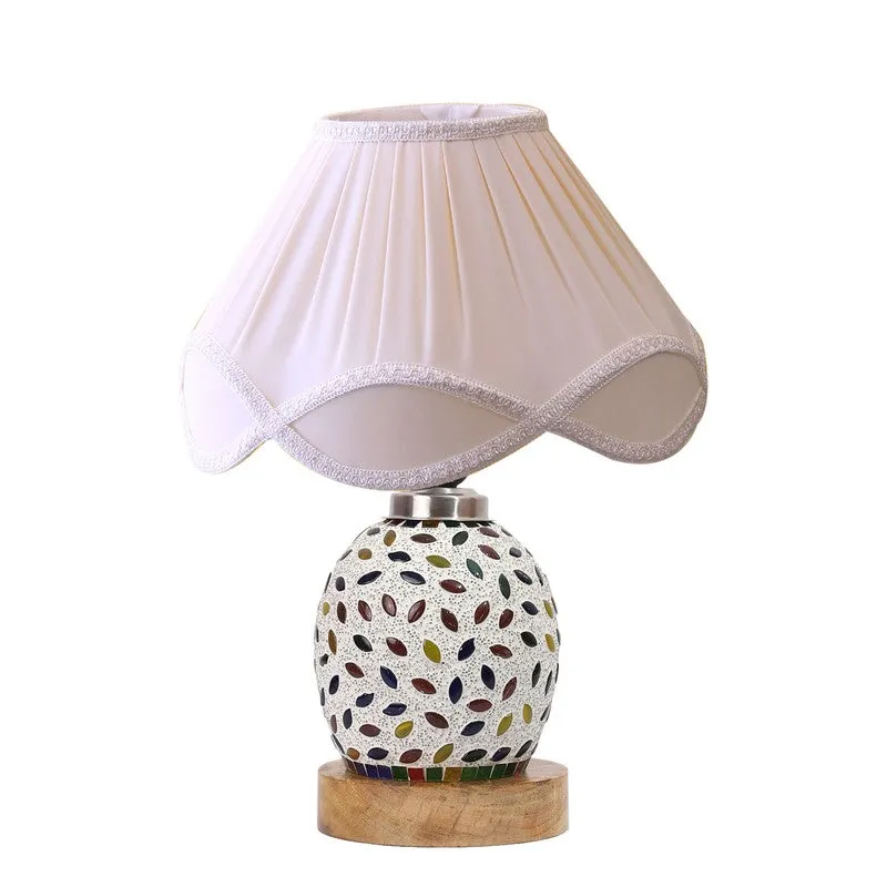 Elyra Arc Pleated Wooden Table Lamp - Multicolor media 5