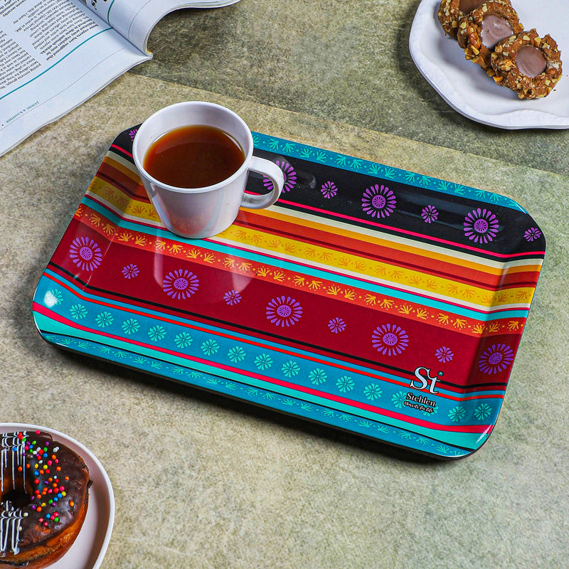 Ethnic Borders Melamine Serving Tray