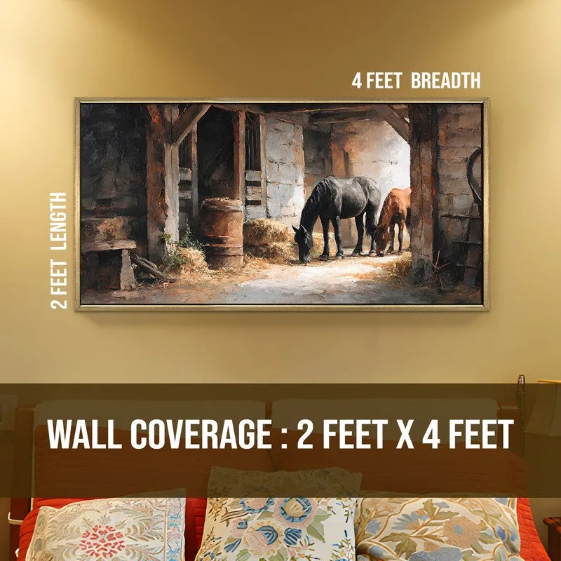 Stable Shadows Canvas Wall Painting With Frame media 9