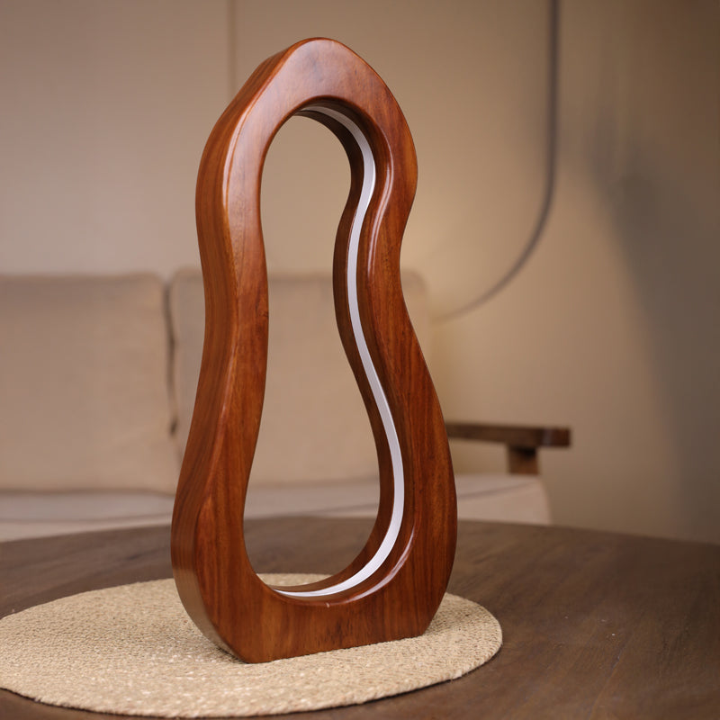 Sculpta Boho Wooden Table Lamp - Brown media 4