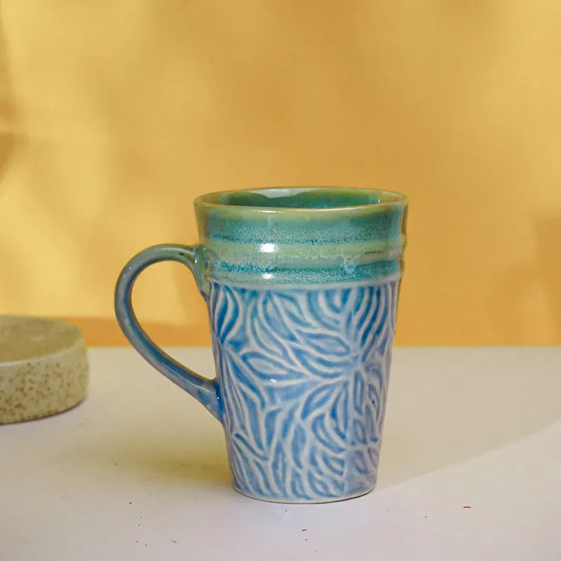 Ceramuse Ceramic Coffee Mug (300 m/Light Blue) - Set of Six media 3