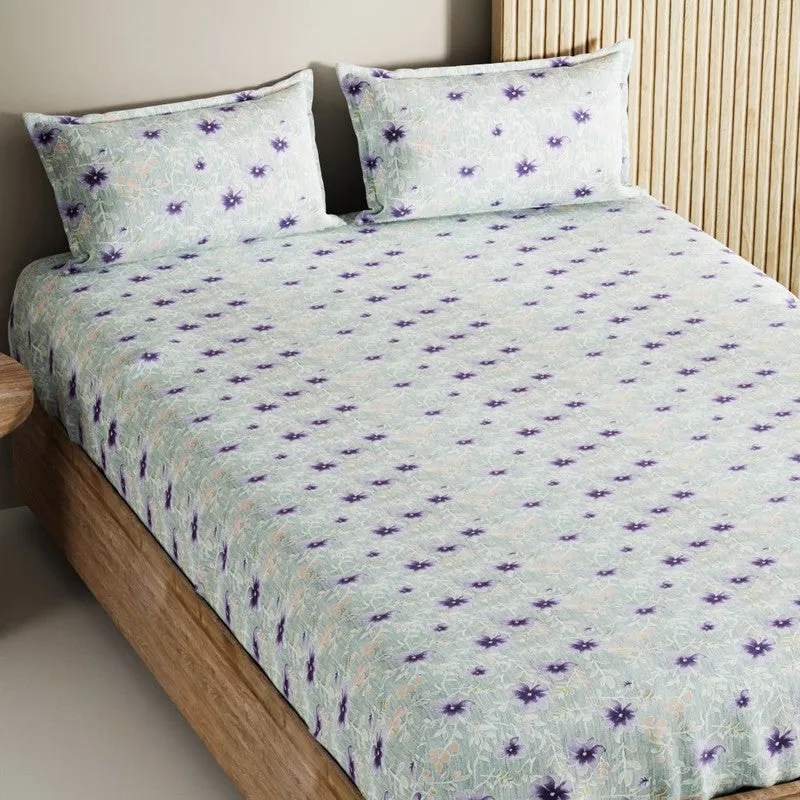Nyric Cotton Bedsheet (Purple) - 144 TC media 4