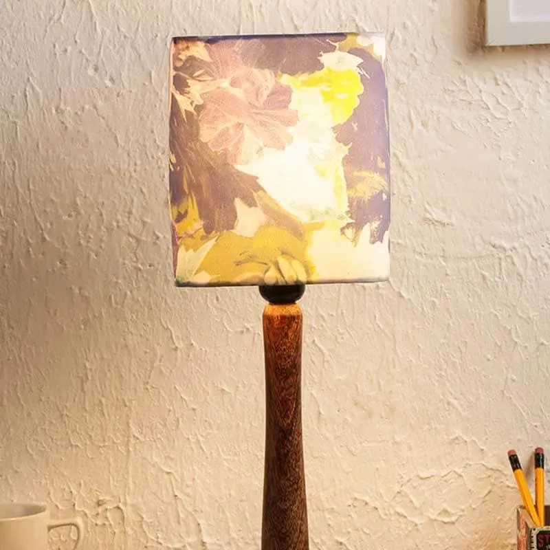 Floral Art Fabric Table Lamp - Multicolor media 1