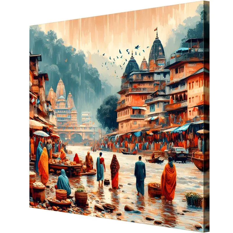 Riverbank Monsoon Walk Poly Canvas Wall Painting media 5
