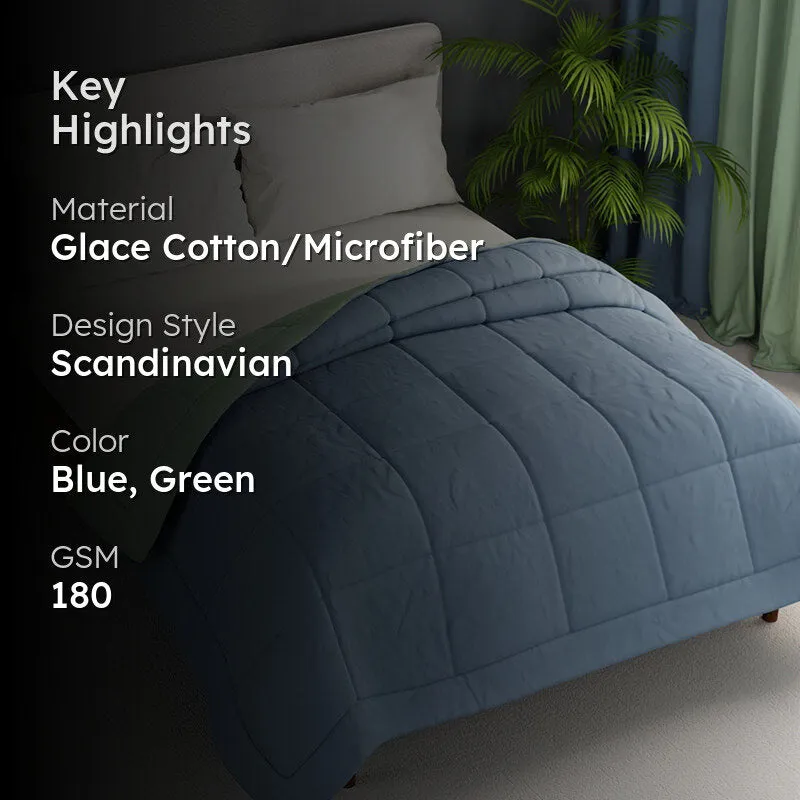 Herbert Reversible Solid Comforter (Blue) - 120 GSM media 2