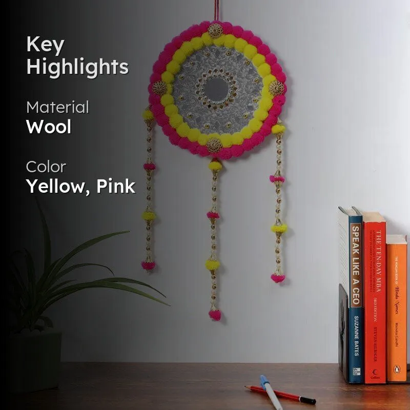 Round Festive Latkan - Yellow & Pink media 2