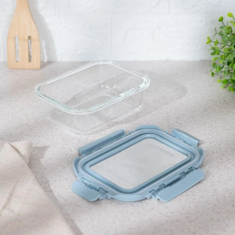 Boro Glass Lunch Box With Steel Lid (Grey) - 640 ML media 3