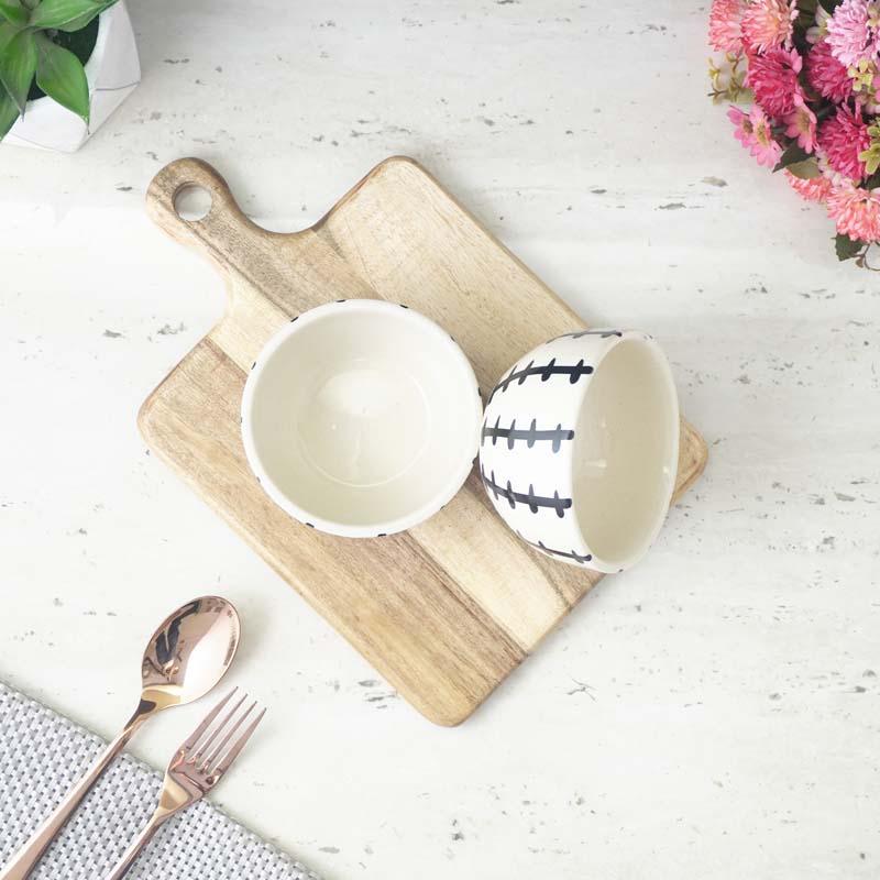 Pine Branch Ceramic Bowl - Set Of Two media 3