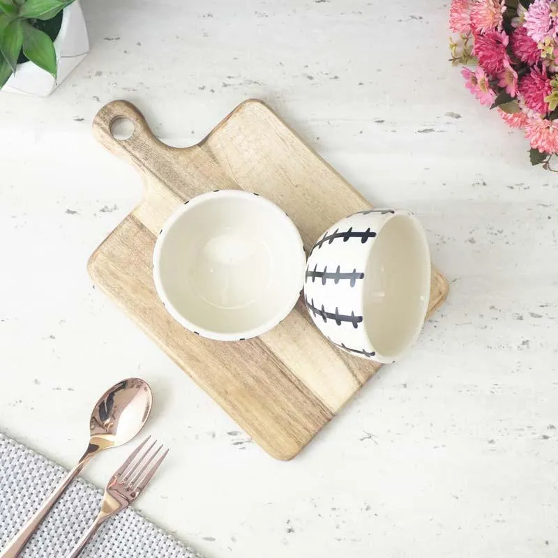 Pine Branch Ceramic Bowl - Set Of Two media 3