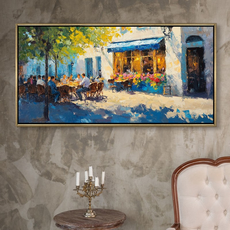 Dappled Bistro Canvas Wall Painting With Frame