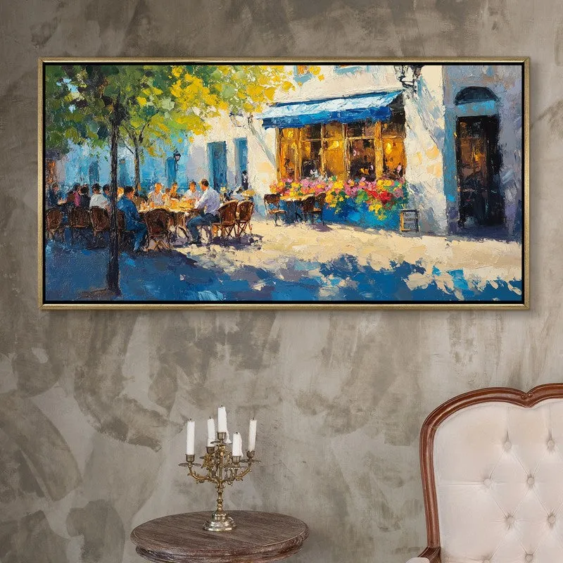 Dappled Bistro Canvas Wall Painting With Frame media 1
