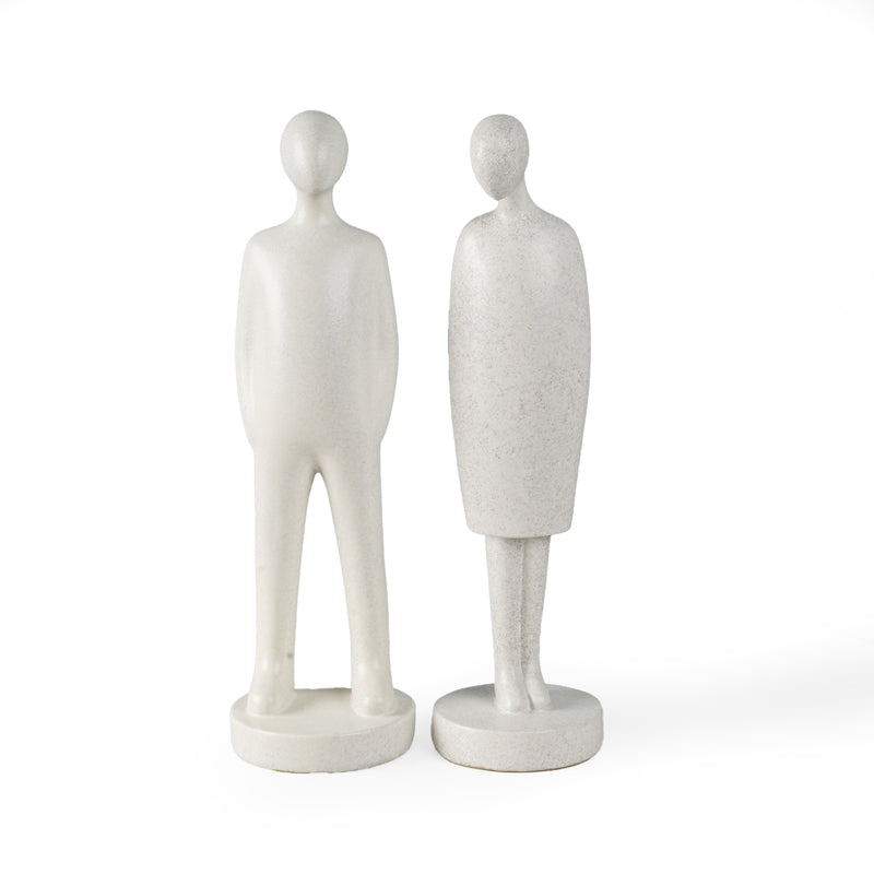 In Harmony Painted Resin Showpiece (Grey & White) - Set Of Two media 4
