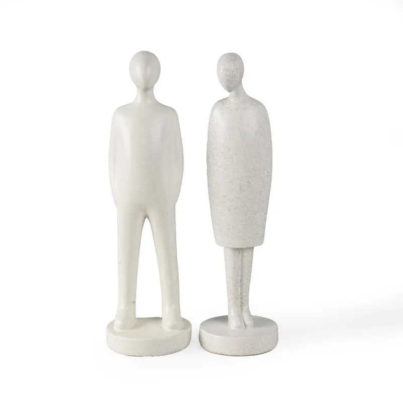 In Harmony Painted Resin Showpiece (Grey & White) - Set Of Two media 4