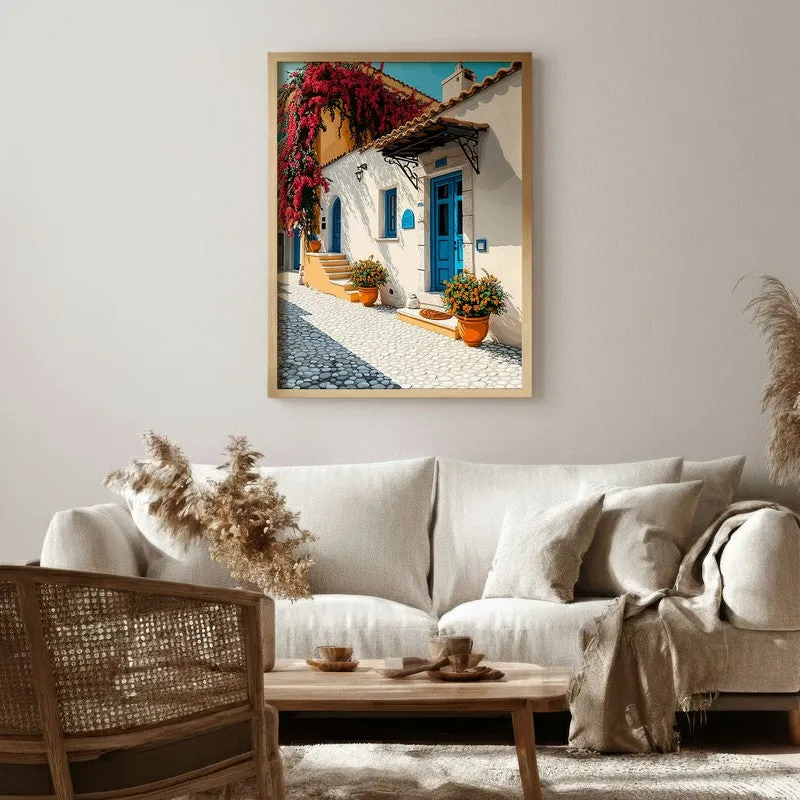 Azureway Canvas Wall Painting - Brown Frame media 1