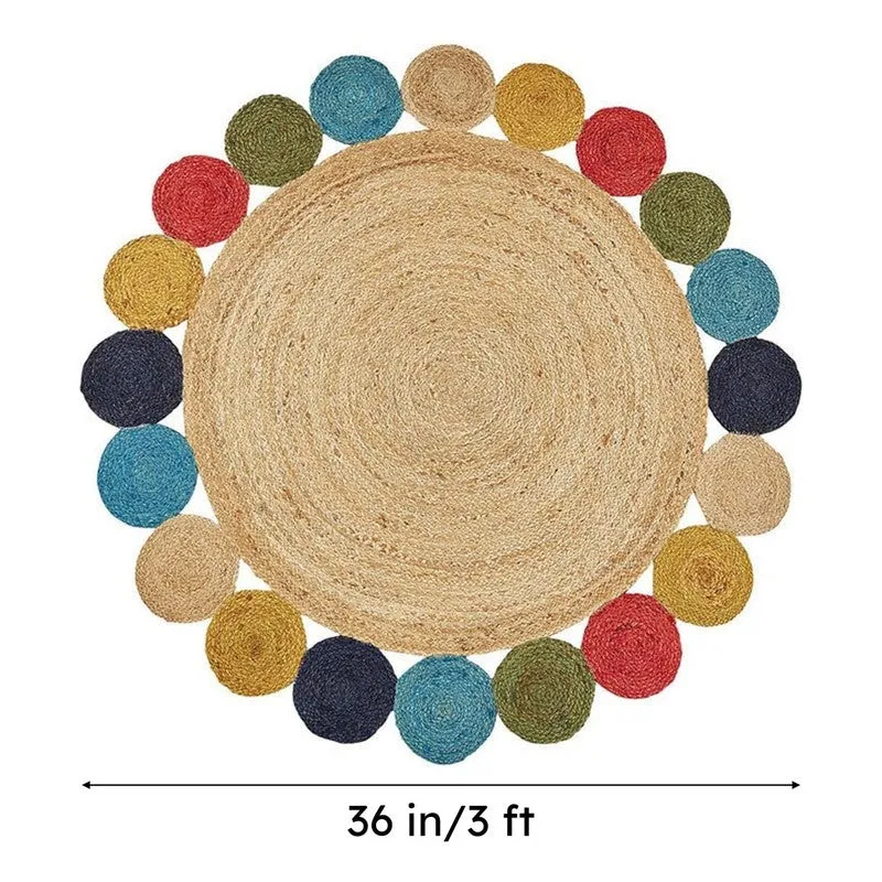 Plait Flora Braided Jute Area Rug - Multicolor media 8