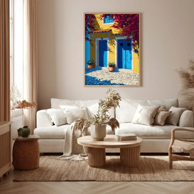 Coastline Hue Canvas Wall Painting - Brown Frame media 5