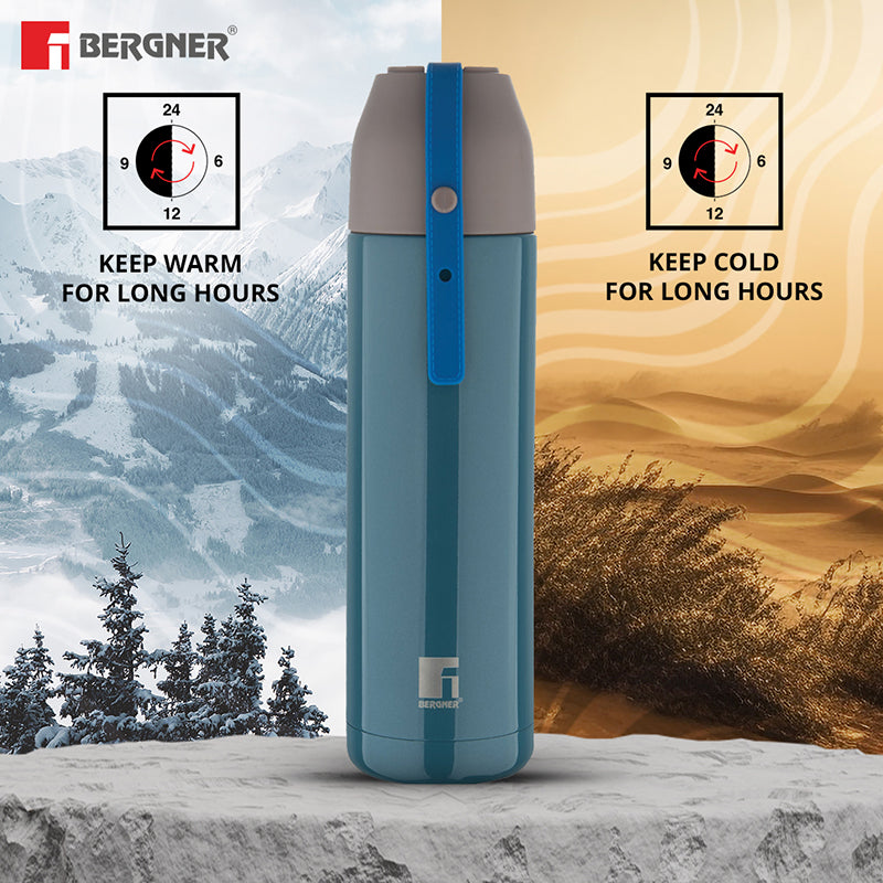 Bergner Oryn Double Walled Hot & Cold Flask (Blue) - 500 mL media 6