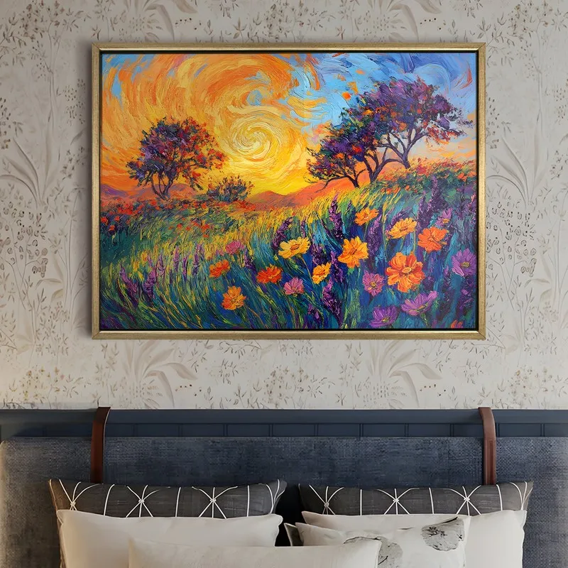 Twilight Blossoms Canvas Wall Painting With Frame media 5