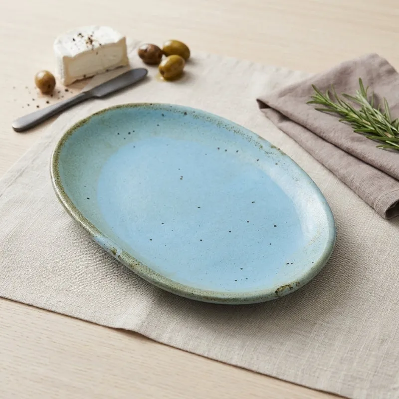 Nawab Oval Stoneware Plate - Small media 1