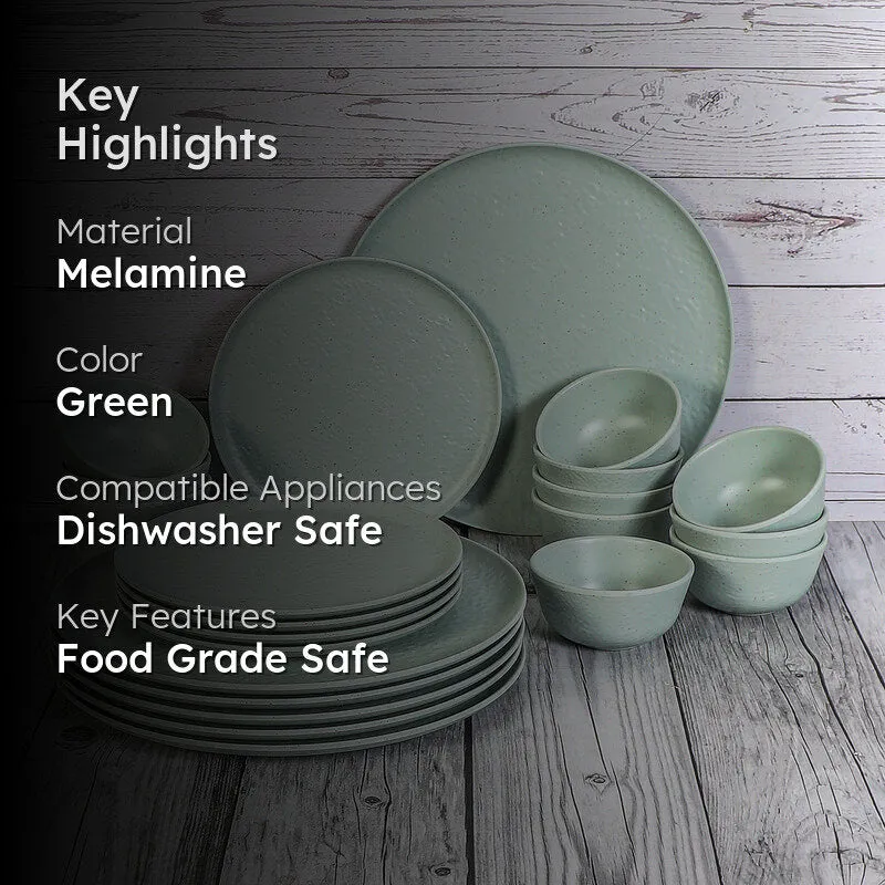 Dotura Melamine Dinner Set (Green) - 24 Piece Set media 2