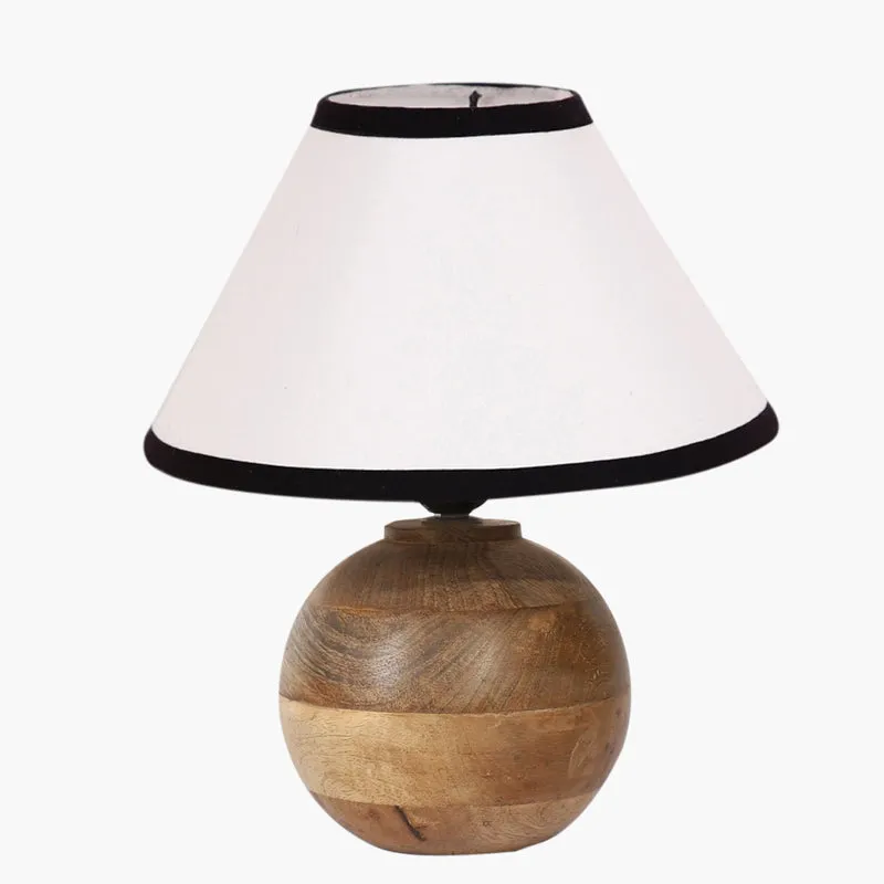 Cotin II Stripe Orb Cotton Table Lamp - White,Brown media 6