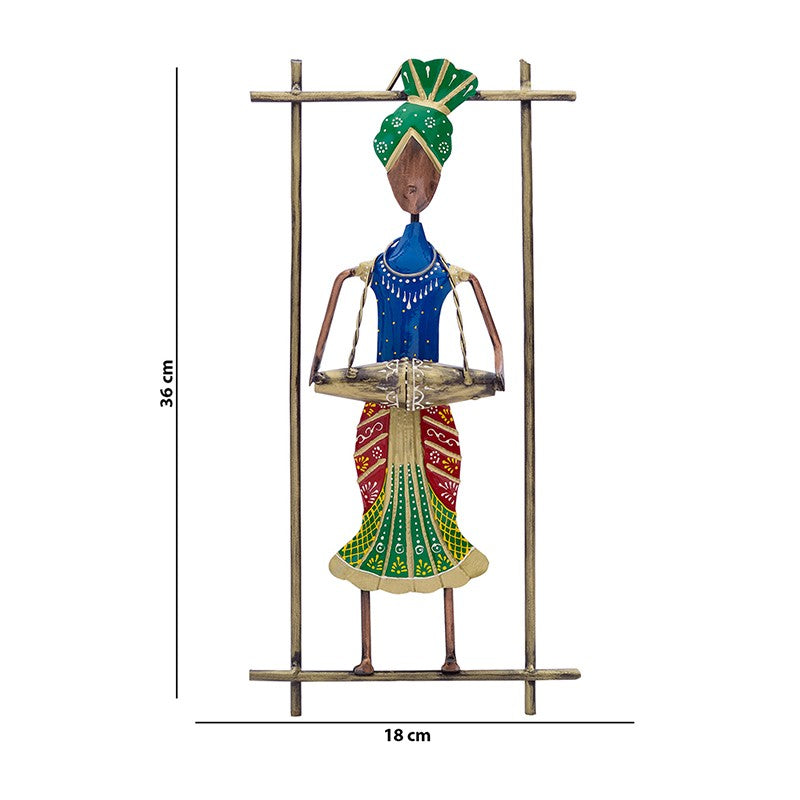 Dholak Man Handcrafted Metal Wall Accent media 7