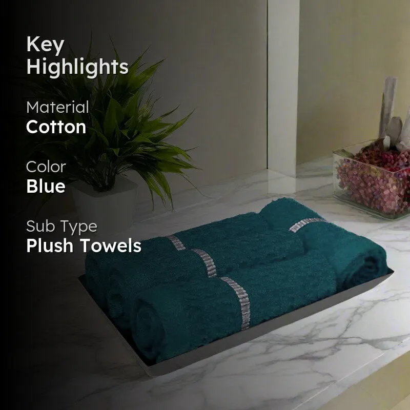 Junia Face Towel (Teal Blue) - Set Of Four media 2