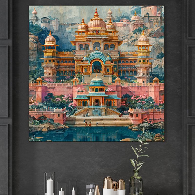 Lavish Palace Poly Canvas Wall Painting