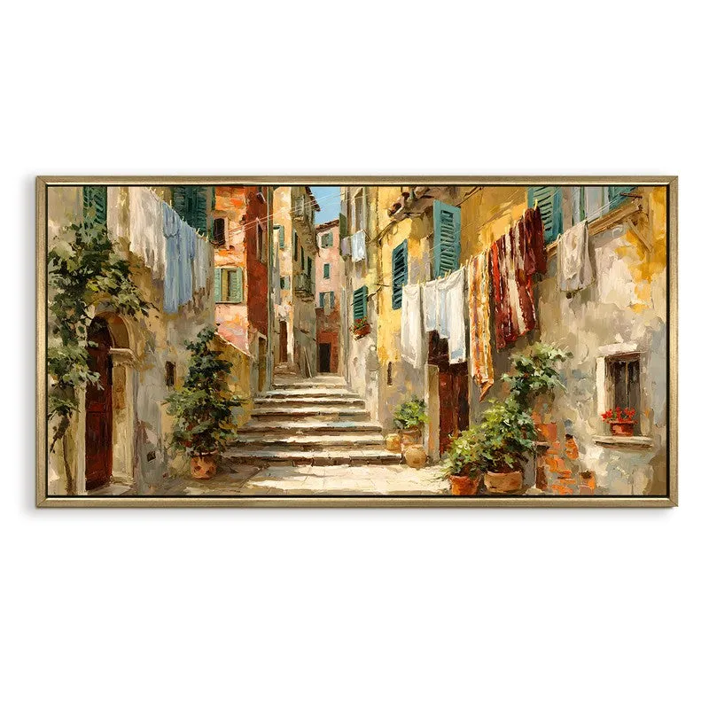 European Houses Quaint Lane Wall Art media 4