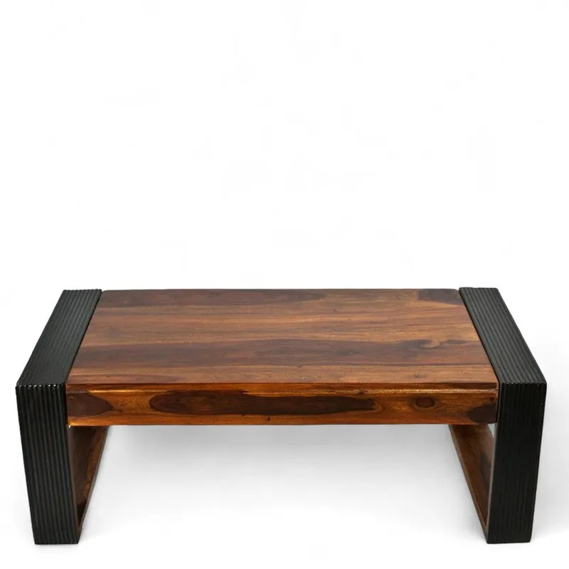 Zirox Sheesham Wooden Center Table - Brown,Black media 3