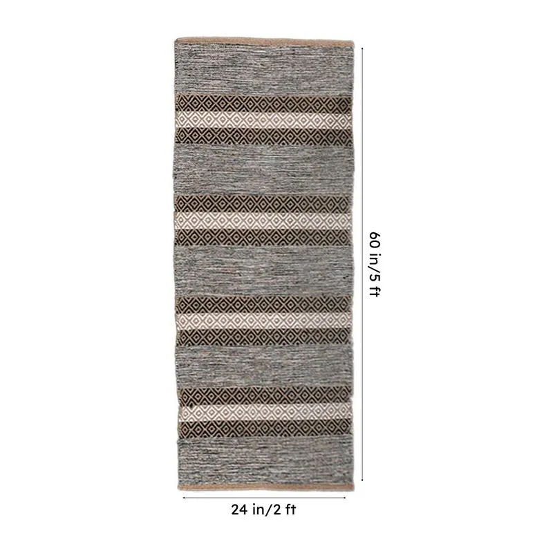 Runelle Cotton Runner Rug - Brown media 8