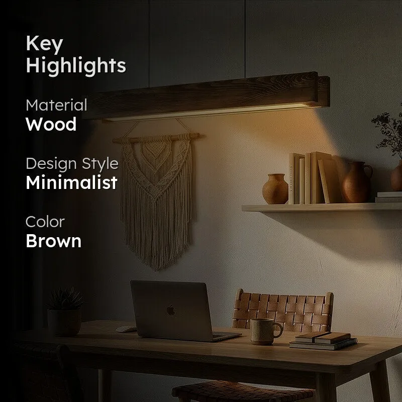 SleekLine Wooden Ceiling Lamp - Brown media 2