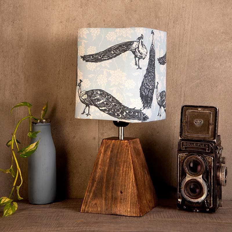 Pretty Peacocks Fabric Table Lamp - Multicolor media 3