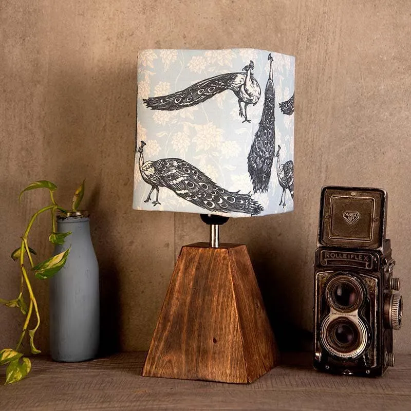 Pretty Peacocks Fabric Table Lamp - Multicolor media 3