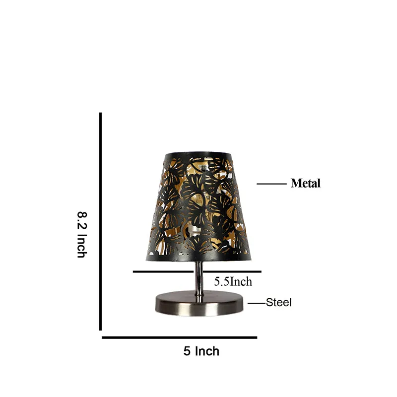Vidro Flora Etched Metal Table Lamp - Black,Silver media 4