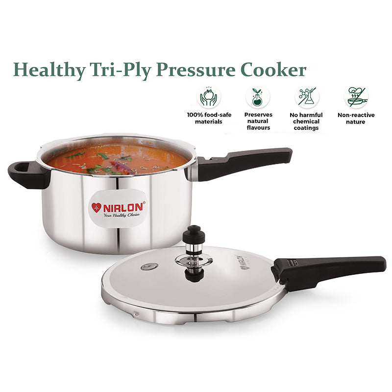 Nirlon Steel Pressure Cooker - 5000 mL/ 11 Inches media 5