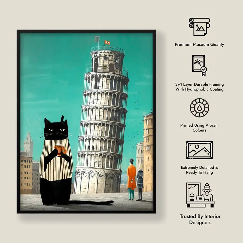 Mystic Cat Brew Wall Painting With Frame media 12