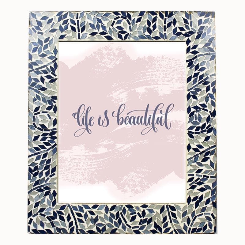 Mosaic Leaflets Photo Frame - Blue media 3